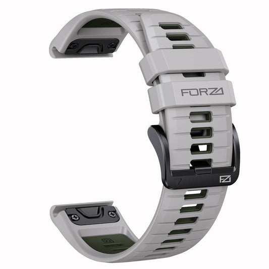 FORZA Elite 22mm Easyfit Two-Tone Watch Strap - Fog Grey/Army