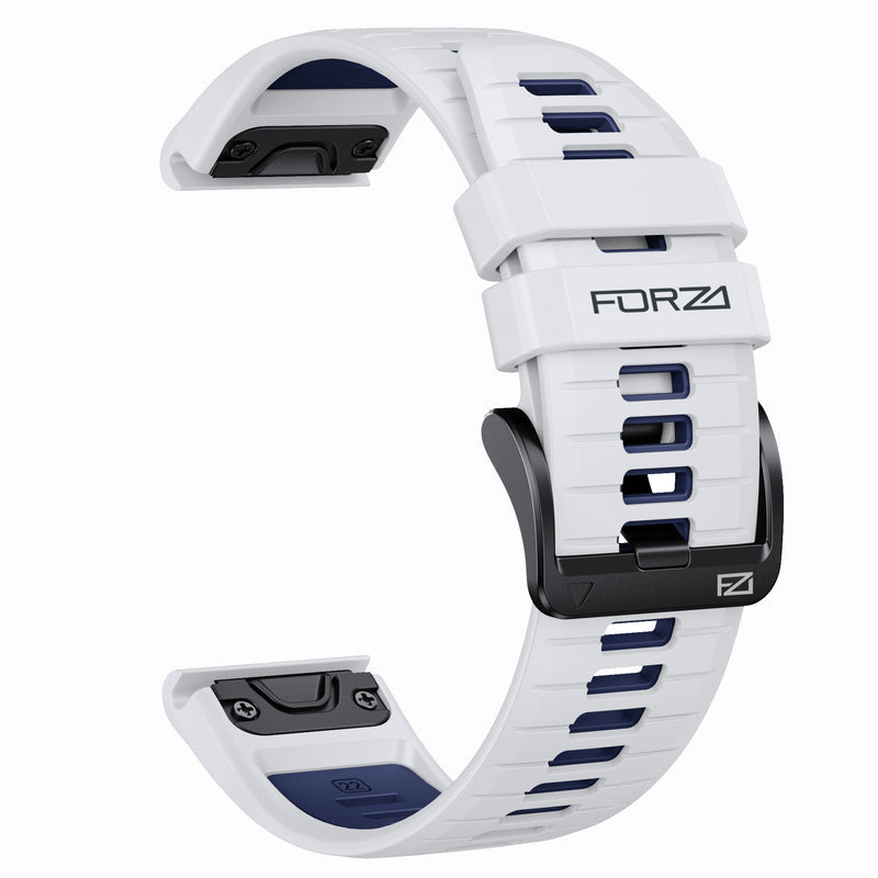 FORZA Elite 22mm Easyfit Two-Tone Watch Strap - White/Blue